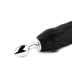 Анальна пробка Fox Tail Black, XL — срібляста