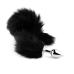Анальна пробка Fox Tail Black, XL — срібляста