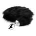 Анальна пробка Fox Tail Black, XL — срібляста