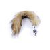 Анальна пробка Fox Tail Brown XL сріблястого кольору