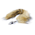 Анальна пробка Fox Tail Brown XL сріблястого кольору