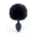 Анальна пробка - Bunny Tail Silicone Black Plug Black