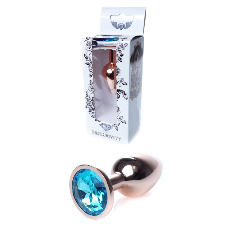 Анальна пробка - Jewellery Red Gold Plug Light Blue