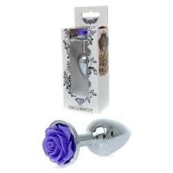 Анальна пробка Jewellery Silver Rose Plug Purple