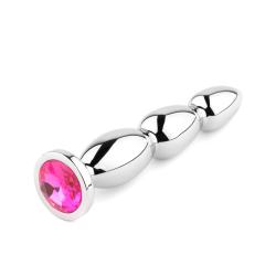 Металева анальна пробка Jewellery сріблястого кольору