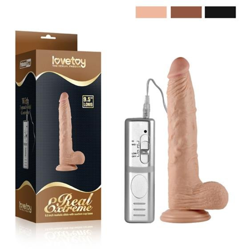 Вібратор - Real Extreme Vibrating Dildo 9.5"