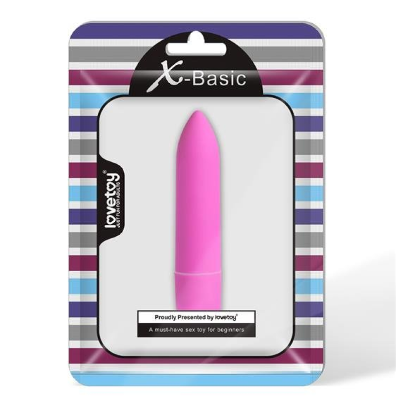 Вібропуля X-Basic Bullet Long 10 режимів рожева
