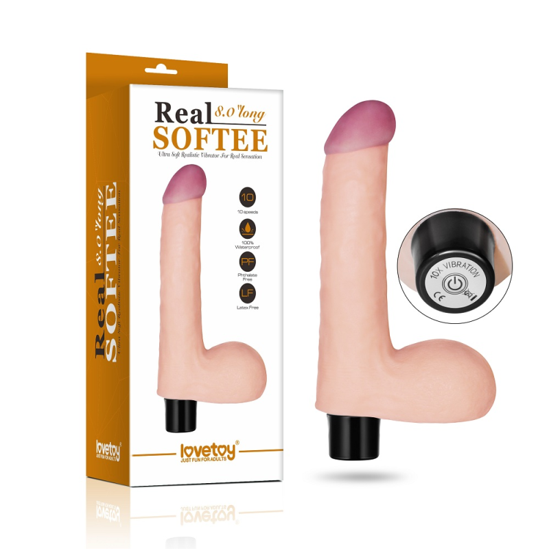 Реалістичний вібратор Real Softee Vibrator With Balls тілесний Реалістичний вібратор Real Softee Vibrator With Balls тілесний