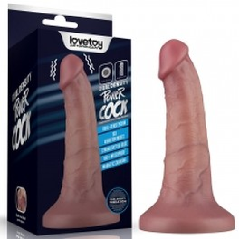 Реалістичний вібратор Vibrating Dual Density Power Cock 6'' тілесний