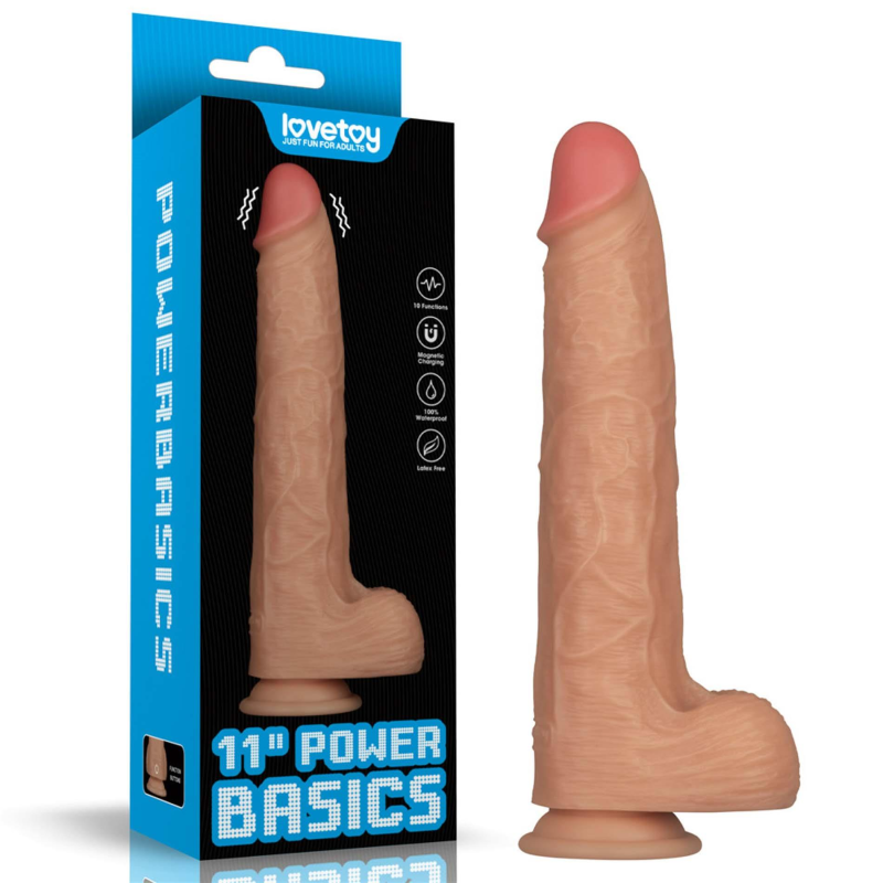 Реалістичний вібратор Vibrating Power Basics Cock 11" тілесний Реалістичний вібратор Vibrating Power Basics Cock 11" тілесний