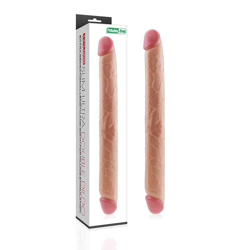 Двосторонній фалоімітатор тілесний King-Sized Realistic Slim Ultra Double Dildo 17 дюймів Двосторонній фалоімітатор тілесний King-Sized Realistic Slim Ultra Double Dildo 17 дюймів
