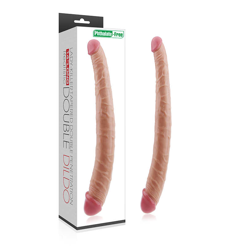 Двосторонній фалоімітатор King-Sized Realistic Ladykiller Tapered Double 14 дюймів Двосторонній фалоімітатор King-Sized Realistic Ladykiller Tapered Double 14 дюймів