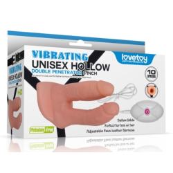 Страпон для подвійного проникнення - Vibrating Unisex Hollow Double Penetration 6"