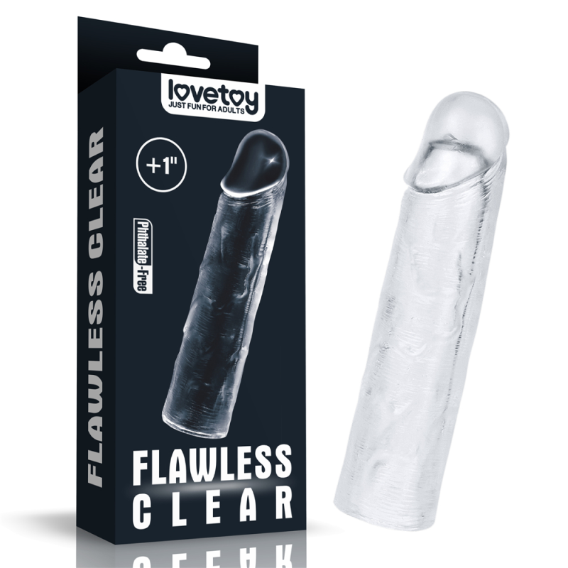 Прозора насадка на член Flawless Clear Penis Sleeve Add 1" від LoveToy Прозора насадка на член Flawless Clear Penis Sleeve Add 1" від LoveToy