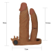 Насадка на член - Pleasure X-Tender Vibrating Double Penis Sleeve Add 2" Brown