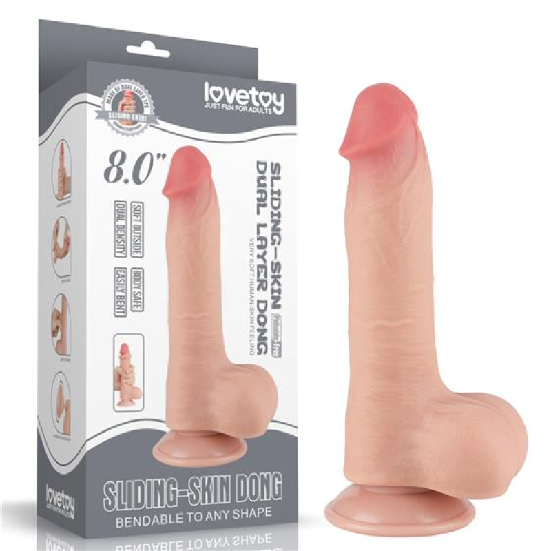 Фалоімітатор - Sliding-Skin Dual Layer Dong 8" Flesh #1