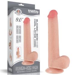 Фалоімітатор з мошонкою Sliding-Skin Dual Layer 9" Flesh LoveToy