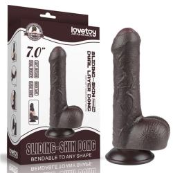 Фалоімітатор - Sliding-Skin Dual Layer Dong 7" Black
