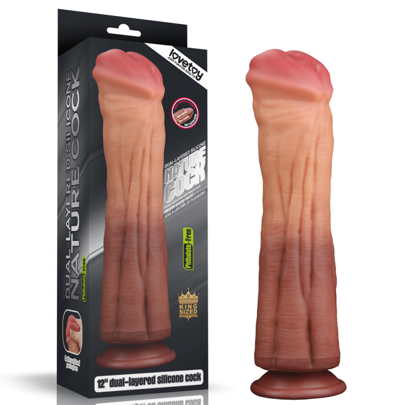 Фалоімітатор - Dual-Layered Silicone Cock 12" Brown