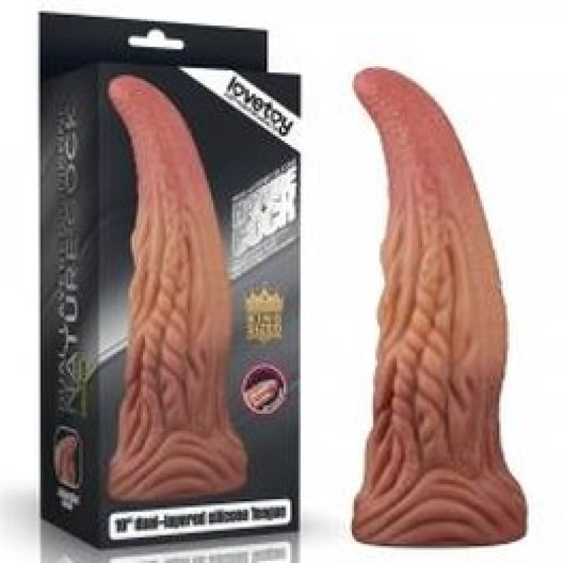 Фалоімітатор Dual-Layered Silicone Tongue коричневий Фалоімітатор Dual-Layered Silicone Tongue коричневий