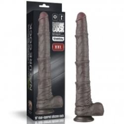 Фалоімітатор Dual Layered Bendable XXL 16 дюймів чорний LoveToy