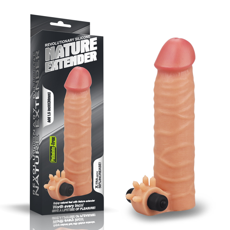 Вібронасадка на член - Revolutionary Silicone Nature Extender Add 1.5" Flesh Вібронасадка на член - Revolutionary Silicone Nature Extender Add 1.5" Flesh