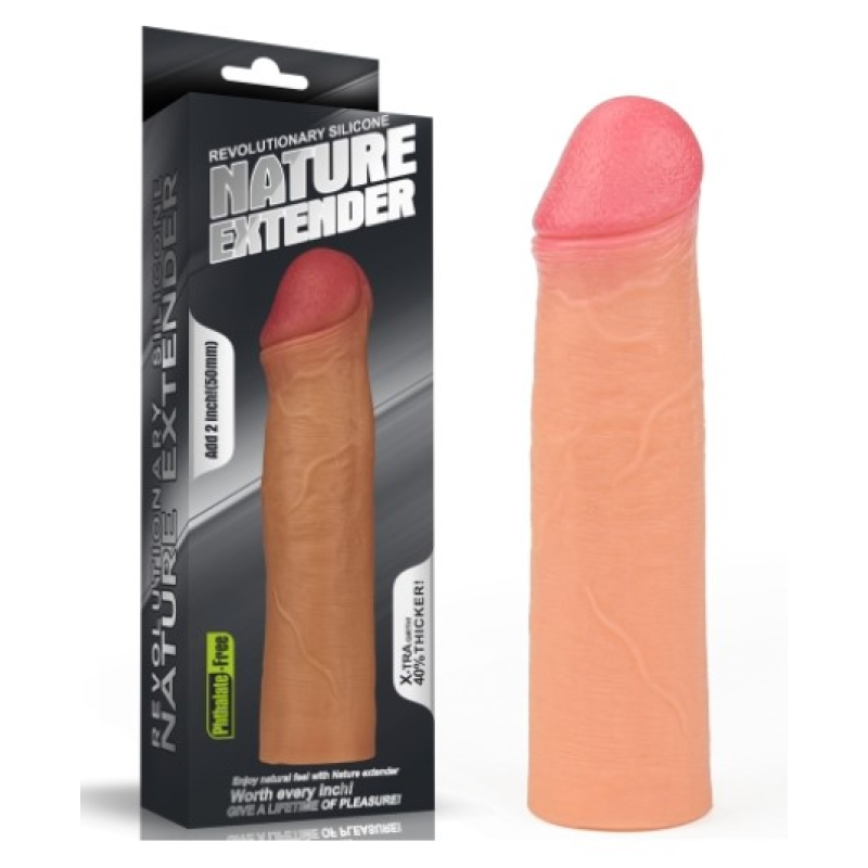 Насадка на член - Revolutionary Silicone Nature Extender Add 2" Flesh