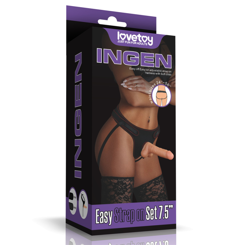 Страпон Ingen Easy Strap-On Set тілесний 20см Страпон Ingen Easy Strap-On Set тілесний 20см