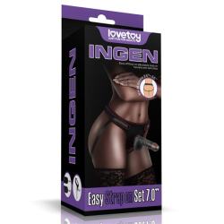Страпон Easy Strap-On Set чорний 18см LoveToy