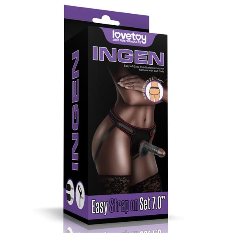 Страпон Easy Strap-On Set чорний 18см LoveToy Страпон Easy Strap-On Set чорний 18см LoveToy