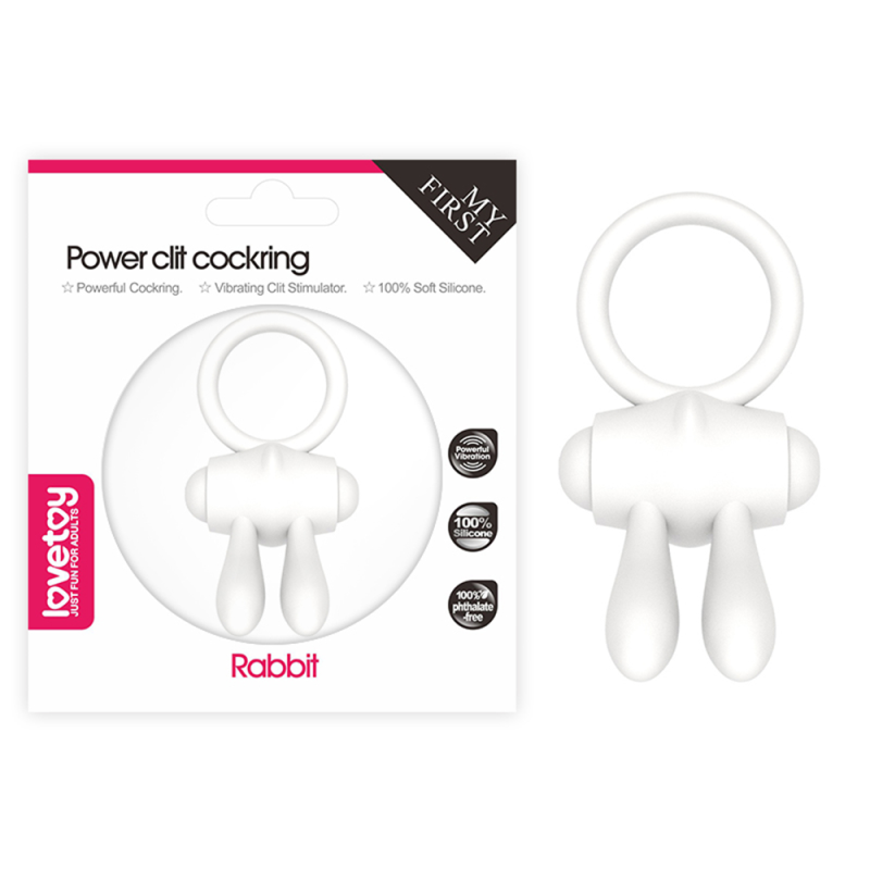 Ерекційне кільце - Power Clit Cockring Rabbit White Ерекційне кільце - Power Clit Cockring Rabbit White