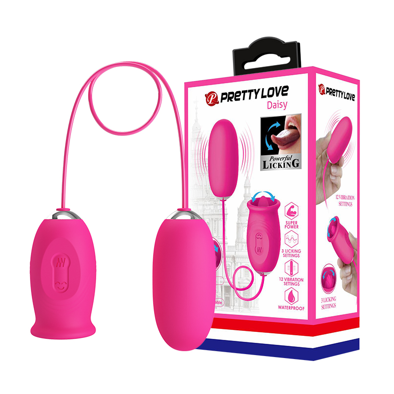Кліторальний стимулятор з віброяйцем - Pretty Love Daisy Licking Vibrator Pink