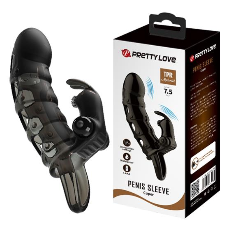Насадка на член - Pretty Love Cuper Vibrating Penis Sleeve Black