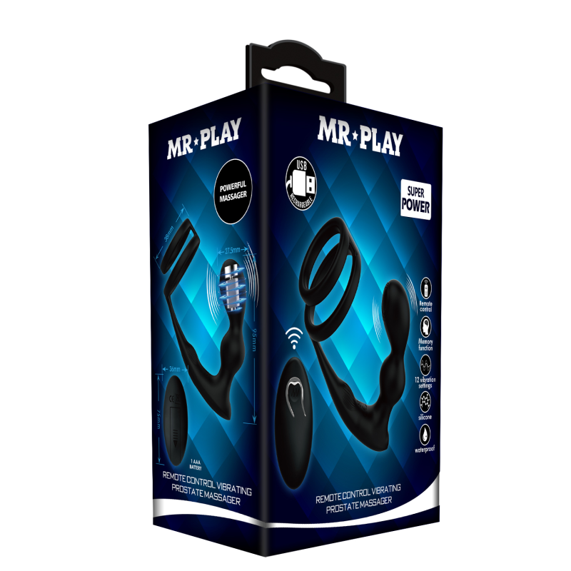 Анальна пробка з ерекційним кільцем Mr Play Remote Control