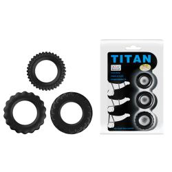 Ерекційні кільця Titan Cock Ring Set Blue чорні