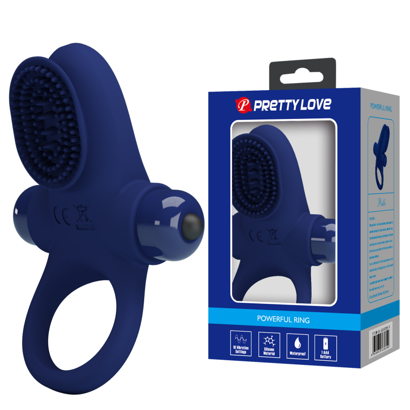 Ерекційне кільце Pretty Love Powerful Ring Vibro Stimulator II Blue Ерекційне кільце Pretty Love Powerful Ring Vibro Stimulator II Blue
