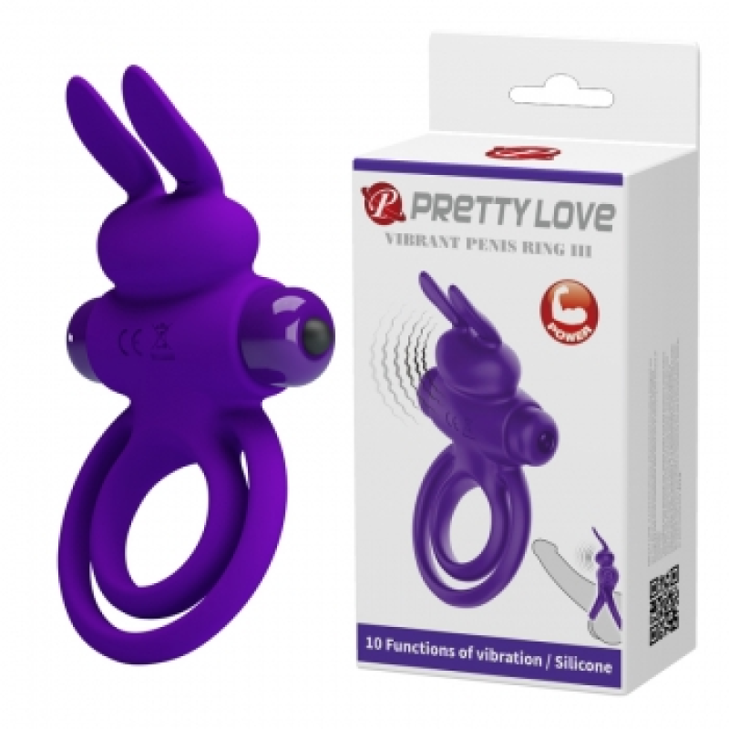 Ерекційне кільце Pretty Love Vibrant Penis Ring III фіолетове Ерекційне кільце Pretty Love Vibrant Penis Ring III фіолетове