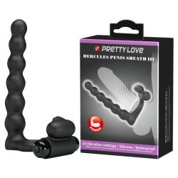 Кільце-насадка для подвійного проникнення - Pretty Love Hercules Penis Sheath III Black Кільце-насадка для подвійного проникнення - Pretty Love Hercules Penis Sheath III Black