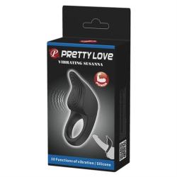 Ерекційне кільце Pretty Love Vibrating Susanna чорне Ерекційне кільце Pretty Love Vibrating Susanna чорне