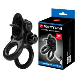 Ерекційне віброкільце Pretty Love Passionate Ring чорне Ерекційне віброкільце Pretty Love Passionate Ring чорне