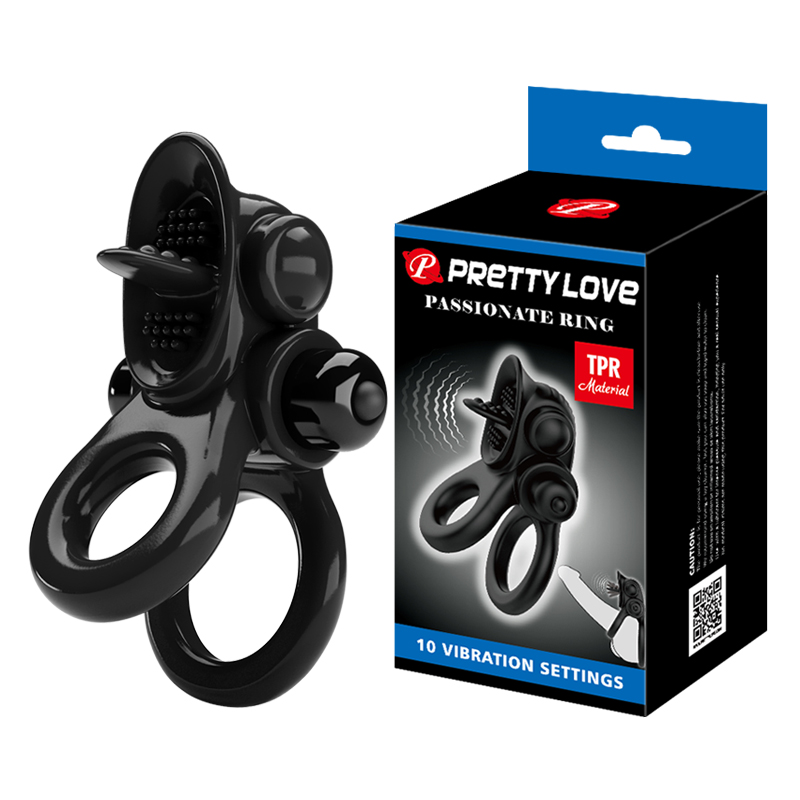 Ерекційне віброкільце Pretty Love Passionate Ring чорне Ерекційне віброкільце Pretty Love Passionate Ring чорне