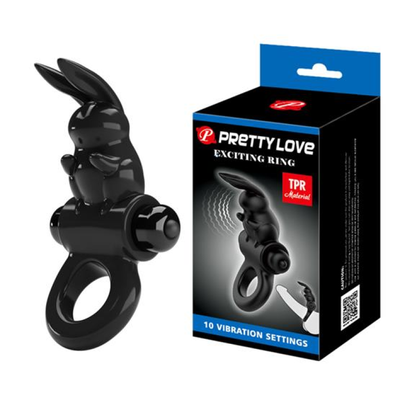 Ерекційне віброкільце Pretty Love Exciting Ring чорне
