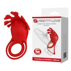 Ерекційне кільце - Pretty Love Vibrant Penis Ring Ruben Red Ерекційне кільце - Pretty Love Vibrant Penis Ring Ruben Red