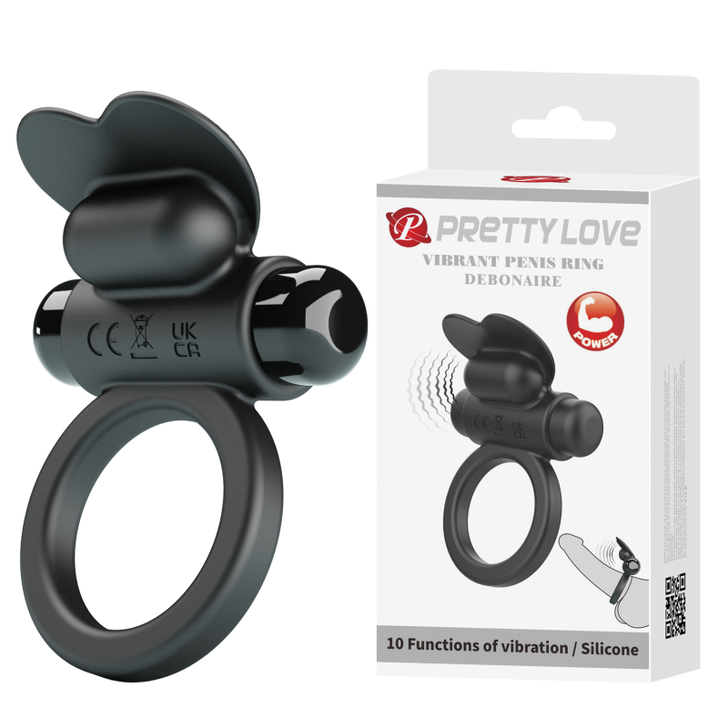 Ерекційне віброкільце Debonaire Black від Pretty Love Ерекційне віброкільце Debonaire Black від Pretty Love