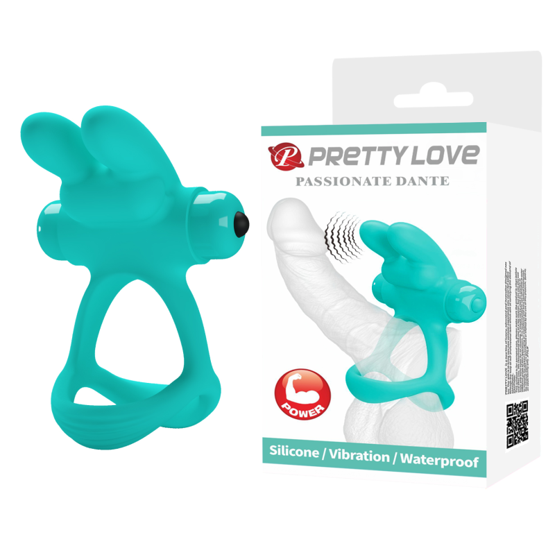 Ерекційне віброкільце Pretty Love Passionate Dante бірюзове Ерекційне віброкільце Pretty Love Passionate Dante бірюзове