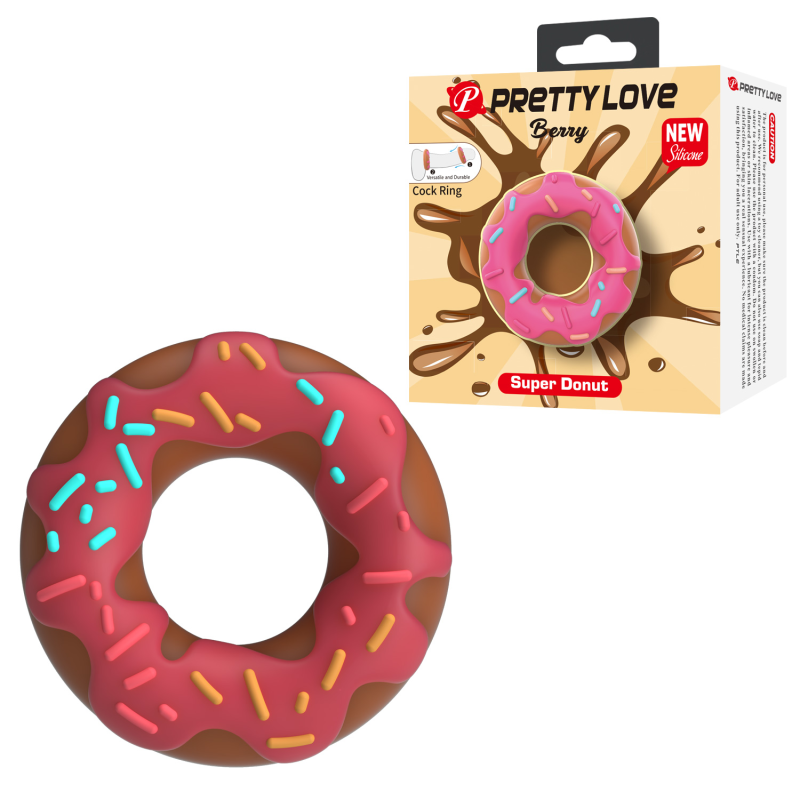 Ерекційне кільце Pretty Love Berry Super Donut різнобарвне Ерекційне кільце Pretty Love Berry Super Donut різнобарвне