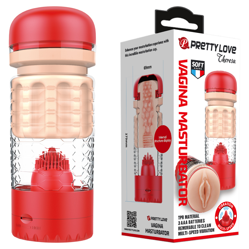 Мастурбатор Pretty Love Theresa тілесного кольору з вібрацією Мастурбатор Pretty Love Theresa тілесного кольору з вібрацією