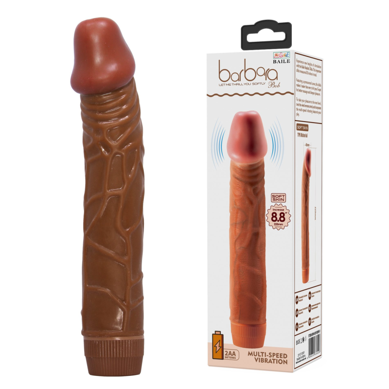 Вібратор - Barbara Bob Vibrator 8,8" Brown