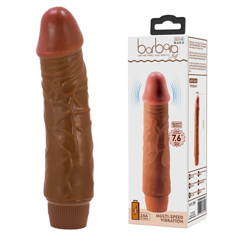 Вібратор - Barbara Jeff Vibrator 7,6" Brown