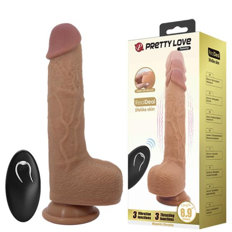 Реалістичний вібратор Pretty Love Tommy Vibrator тілесного кольору